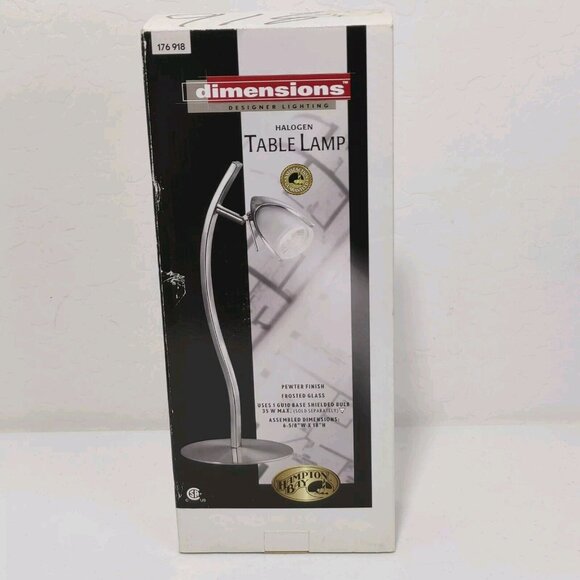 Hampton Bay Aluminum Halogen Table Lamp NEW - Picture 1 of 6
